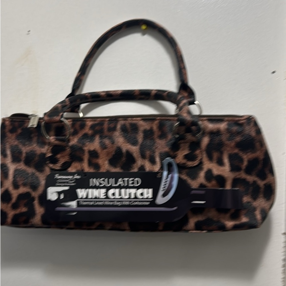 Leopard Print Insulated Wine Clutch